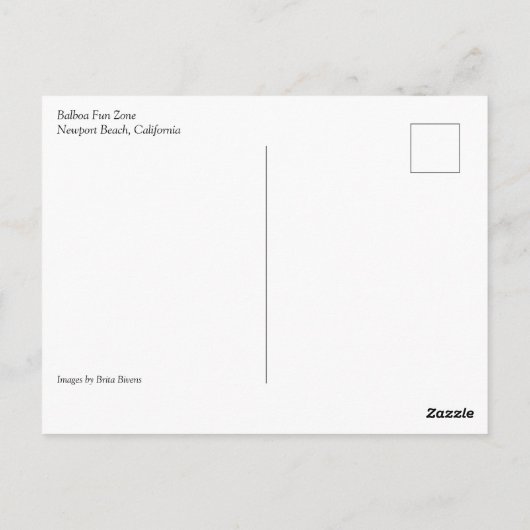 Balboa Fun Zone, Newport Beach, Kalifornien Postkarte (Rückseite)