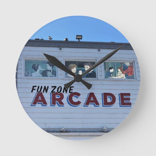 Balboa Fun Zone, Newport Beach, Kalifornien Runde Wanduhr (Vorderseite)