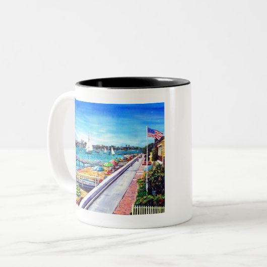 Balboa-Insel-Newport-Strand CA Zweifarbige Tasse (Vorderseite Links)