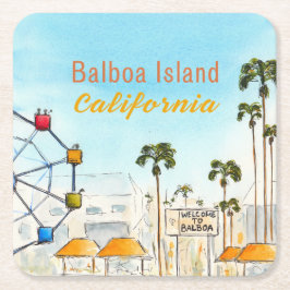 Balboa Island Newport Beach Coaster Rechteckiger Pappuntersetzer