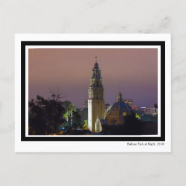 Balboa Park at Night Tower Dome Architecture Postkarte