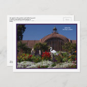 Balboa Park Botanisches Gebäude Egret Blume Rahmen Postkarte (Vorne/Hinten)