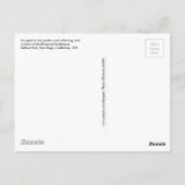 Balboa Park Botanisches Gebäude Egret Blume Rahmen Postkarte (Rückseite)