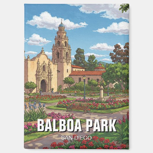 Balboa Park San Diego CA Travel Magnet (Vorderseite)