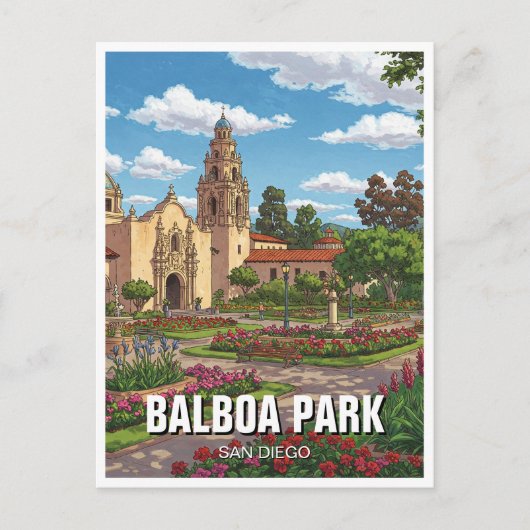 Balboa Park San Diego CA Travel Postkarte (Vorderseite)