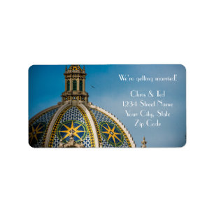 Balboa Park San Diego Mosaik Dome Wedding Adressaufkleber