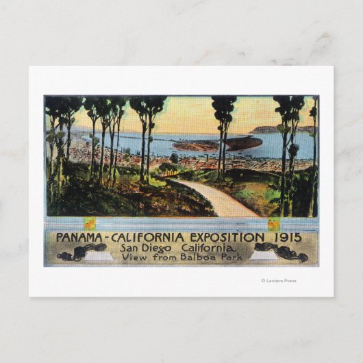 Balboa Park View City, Panama-CA Expo Postkarte (Vorderseite)