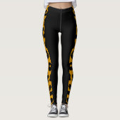 Balck And Gold Leopard Safari Pattern Leggings (Vorderseite)