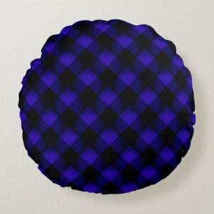 Balck Blue Round Pillow Rundes Kissen