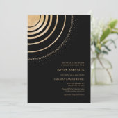 Balck & Gold Celestial Mandala Baby Shower Einladung (Stehend Vorderseite)