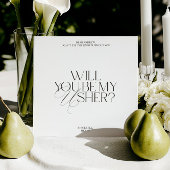Balck & White Modern Classic Usher Proposal Card Einladung