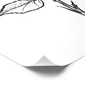 Balck White Rose Line Art Fotodruck (Ecke)