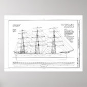 Balclutha Schiff Outboard Profil Diagramm Poster (Vorne)