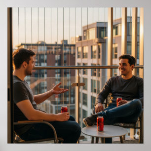 Balcony Sunset Conversation Poster