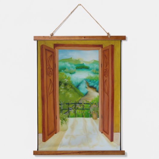 Balcony Wandteppich Mit Holzrahmen (Vorderseite)