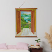 Balcony Wandteppich Mit Holzrahmen (Schlafzimmer)