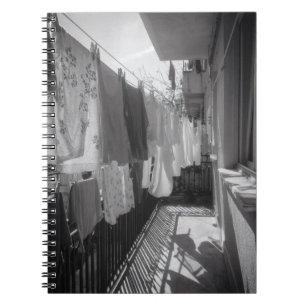 Balcony Wäsche Sun Shadows Notebook Notizblock