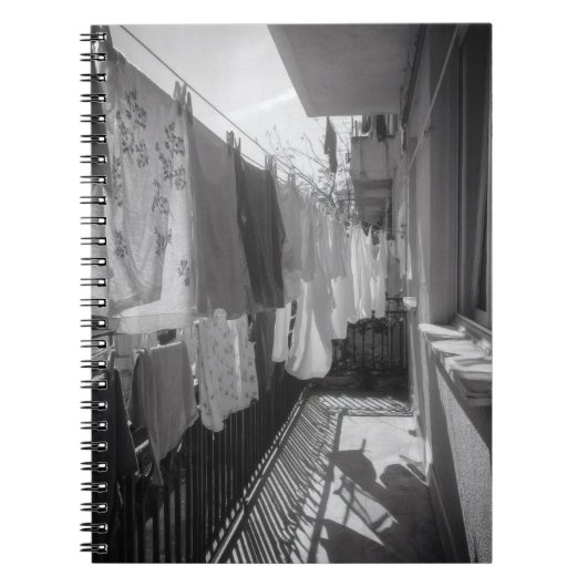 Balcony Wäsche Sun Shadows Notebook Notizblock (Vorderseite)