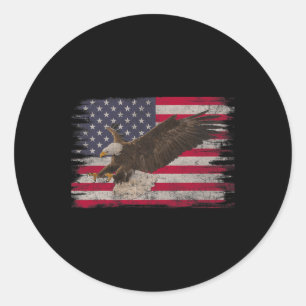 Bald Adler 4. Juli Flag Patriotische Jungs Männer Runder Aufkleber