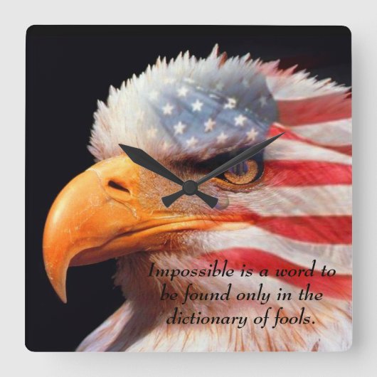 Bald Adler 4. Juli Poster 13 Quadratische Wanduhr (Vorderseite)