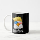 Bald Adler 4. Juli Trump American Flag Funny G Kaffeetasse (Links)