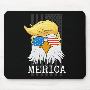 Bald Adler 4. Juli Trump American Flag Funny G Mousepad