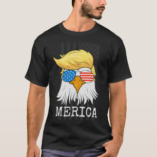 Bald Adler 4. Juli Trump American Flag Funny G T-Shirt