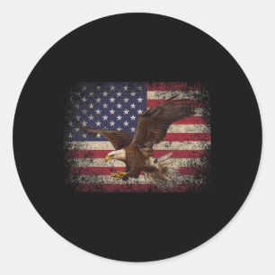 Bald Adler 4. Juli Weihnachtsgeschenk American Fla Runder Aufkleber