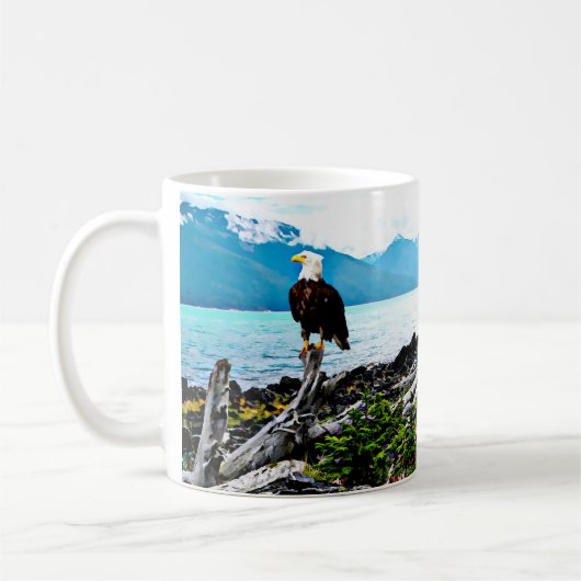 Bald-Adler an der Küste von Alaska Kaffeetasse (Links)