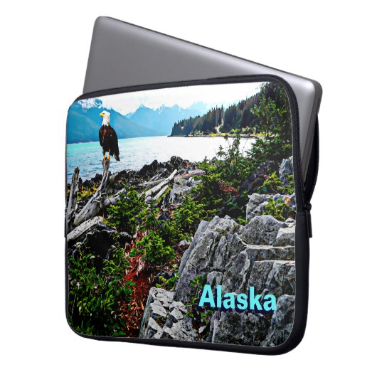 Bald-Adler an der Küste von Alaska Laptopschutzhülle (Vorderseite Links)