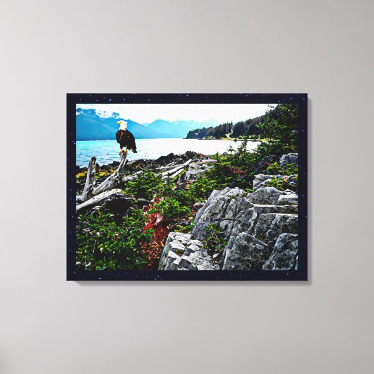 Bald-Adler an der Küste von Alaska Leinwanddruck (Vorderseite)