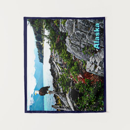 Bald-Adler an der Küste von Alaska Wandteppich (Vorderseite)