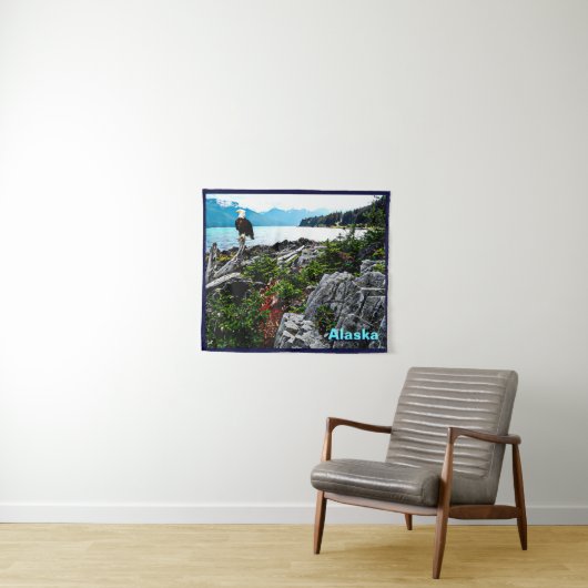 Bald-Adler an der Küste von Alaska Wandteppich (Beispiel (Horizontal))