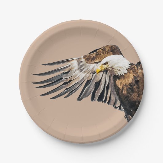 Bald Adler auf dem Flügel Pappteller (Vorderseite)
