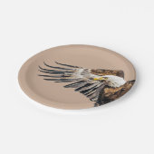 Bald Adler auf dem Flügel Pappteller (Schrägansicht)