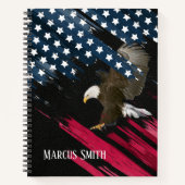 Bald Adler auf der Flagge Abstrakt Notizblock (Vorderseite)