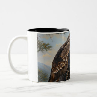 Bald-Adler auf einem Baum-Ölgemälde Zweifarbige Tasse