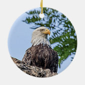 Bald-Adler auf einem Baumzweig Keramik Ornament (Hinten)