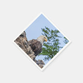 Bald-Adler auf einem Baumzweig Serviette (Ecke)