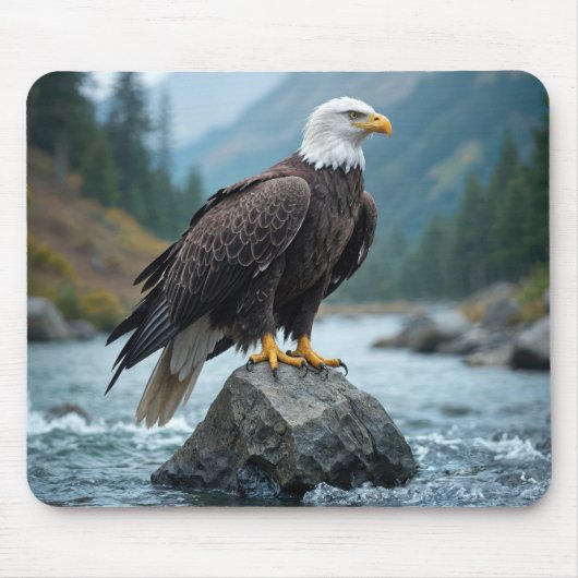 Bald Adler auf einem Felsen Mousepad (Vorne)