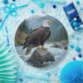 Bald Adler auf einem Felsen Pappteller (Party)