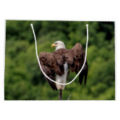 Bald-Adler auf einem Zweig Große Geschenktüte (Rückseite)