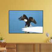 Bald-Adler auf Eis ummantelt Leinwanddruck (Insitu (Wohnzimmer))