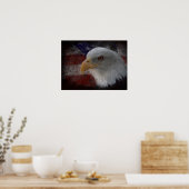 Bald-Adler auf Flaggendruck Poster (Küche)