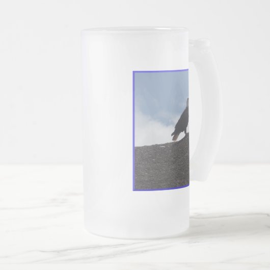 Bald-Adler auf hohem Niveau #2 Mattglas Bierglas (VorderseiteRechts)