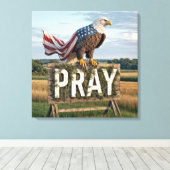 Bald-Adler auf rustikalem Bettenzeichen Leinwanddruck (Insitu (Holzboden))