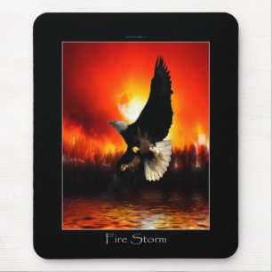 Bald Adler & Burning Forest Fire Mousepad