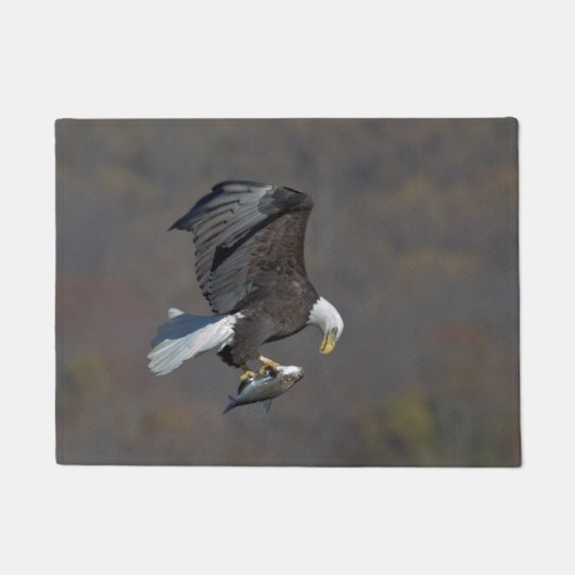 Bald-Adler, der einen Fisch anstarrt Fußmatte (Vorderseite)