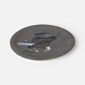 Bald-Adler, der einen Fisch anstarrt Pappteller (Schrägansicht)