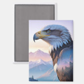 Bald Adler Doppelexposition Tierart Wildnis Magnet (Vorderseite/Rückseite)